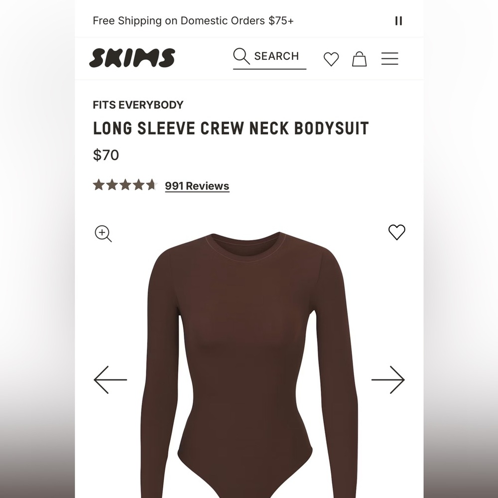 Skims Long Sleeve Bodysuits ( 2) - Picture 3 of 7